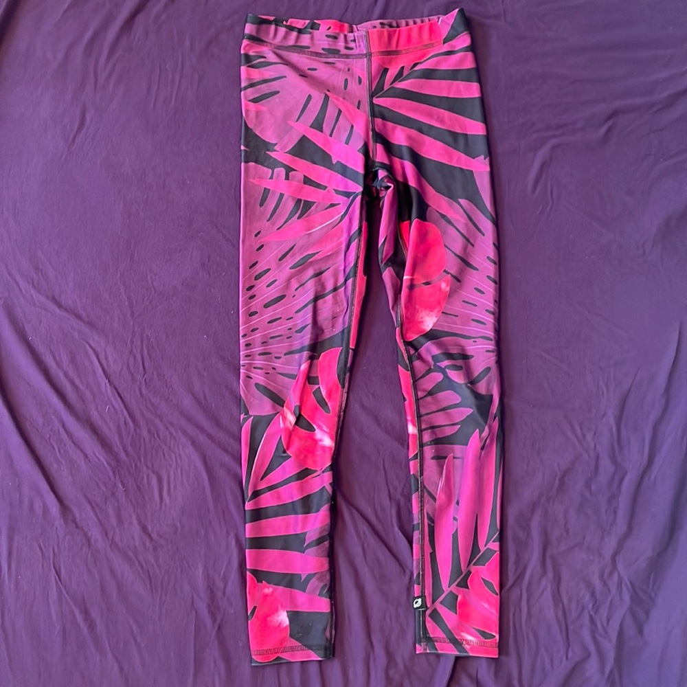 Terez jungle monstera leafy plants in fuchsia, neon, bright pink